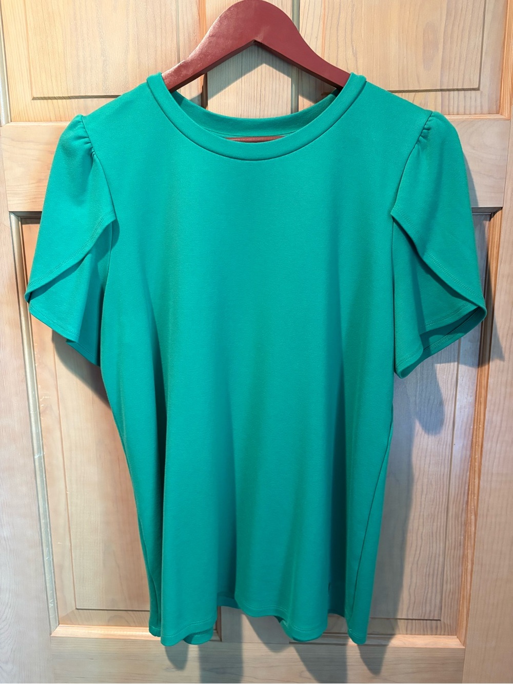 Anne Klein - Kelly Green Flutter Short Sleeve Top XL - New